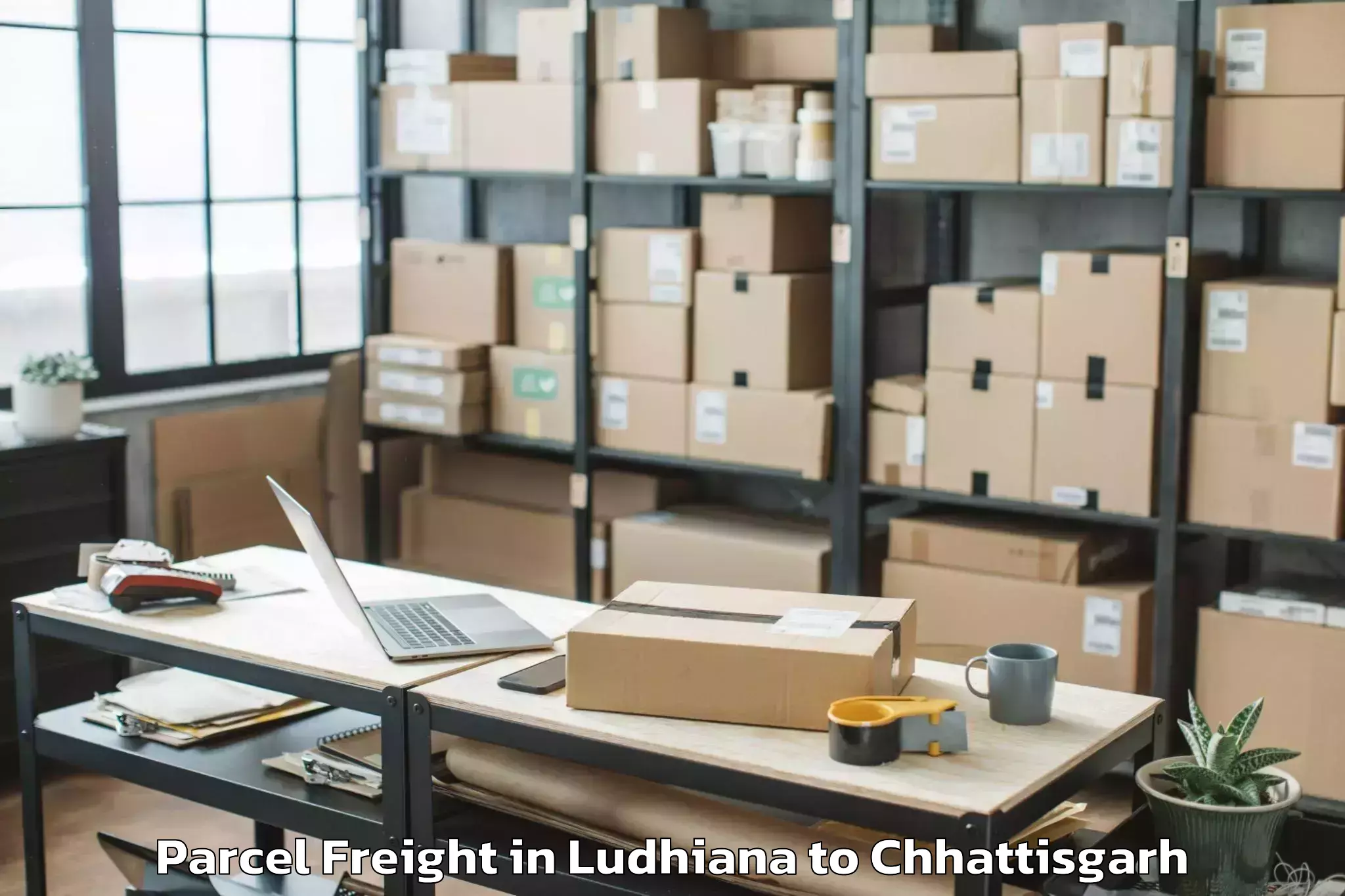 Easy Ludhiana to Chhattisgarh Kamdhenu Vishwavi Parcel Freight Booking